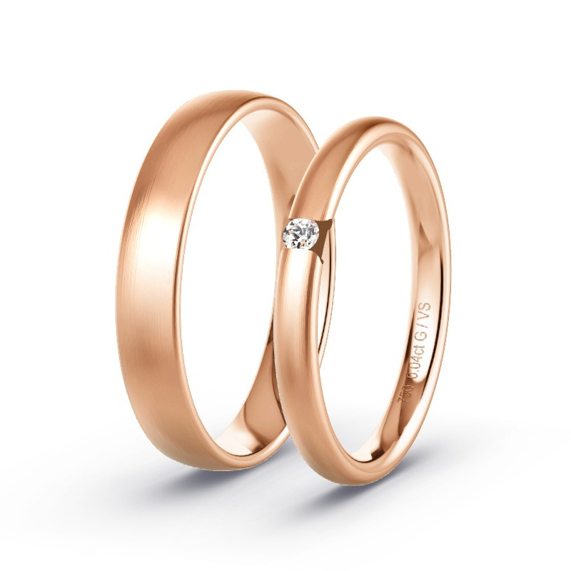 Alianzas Oro rosa - 0.04 kt Diamantes - Modelo N°1744