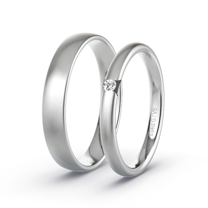 Alianzas Platino - 0.04 kt Diamantes - Modelo N°1744 Alianzas Platino - 0.04 kt Diamantes - Modelo N°1744
