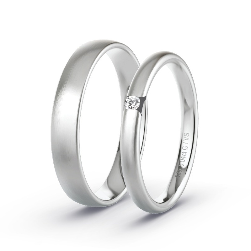 Alianzas Oro blanco - 0.04 kt Diamantes - Modelo N°1744