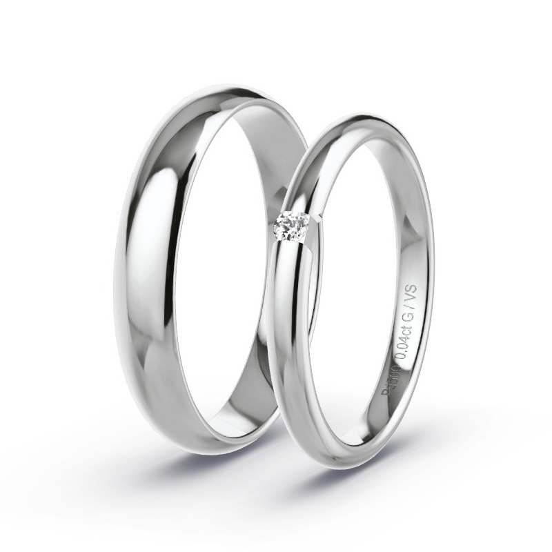 Alianzas Paladio - 0.04 kt Diamantes - Modelo N°1745 Alianzas Paladio - 0.04 kt Diamantes - Modelo N°1745