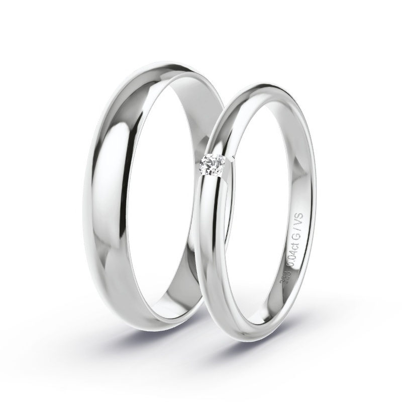 Alianzas Oro blanco - 0.04 kt Diamantes - Modelo N°1745 Alianzas Oro blanco - 0.04 kt Diamantes - Modelo N°1745
