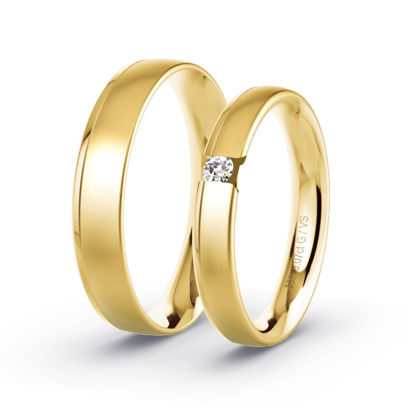 Alianzas Oro amarillo - 0.07 kt Diamantes - Modelo N°1747 Alianzas Oro amarillo - 0.07 kt Diamantes - Modelo N°1747