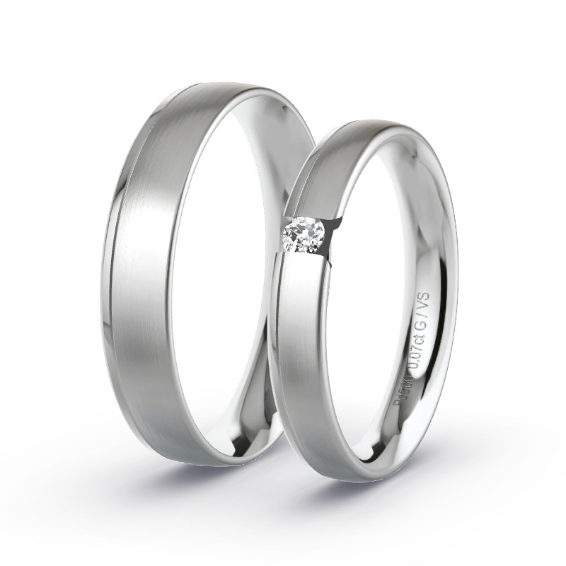 Alianzas Paladio - 0.07 kt Diamantes - Modelo N°1747 Alianzas Paladio - 0.07 kt Diamantes - Modelo N°1747