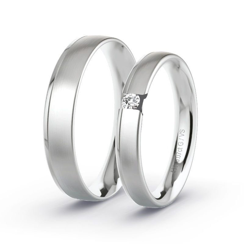 Alianzas Oro blanco - 0.07 kt Diamantes - Modelo N°1747 Alianzas Oro blanco - 0.07 kt Diamantes - Modelo N°1747