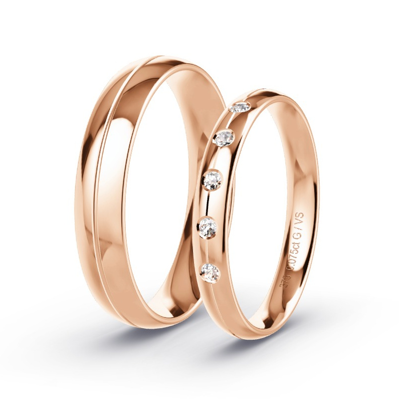 Alianzas Oro rosa - 0.075 kt Diamantes - Modelo N°1750 Alianzas Oro rosa - 0.075 kt Diamantes - Modelo N°1750