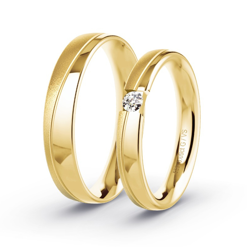 Alianzas Oro amarillo - 0.09 kt Diamantes - Modelo N°1751 Alianzas Oro amarillo - 0.09 kt Diamantes - Modelo N°1751