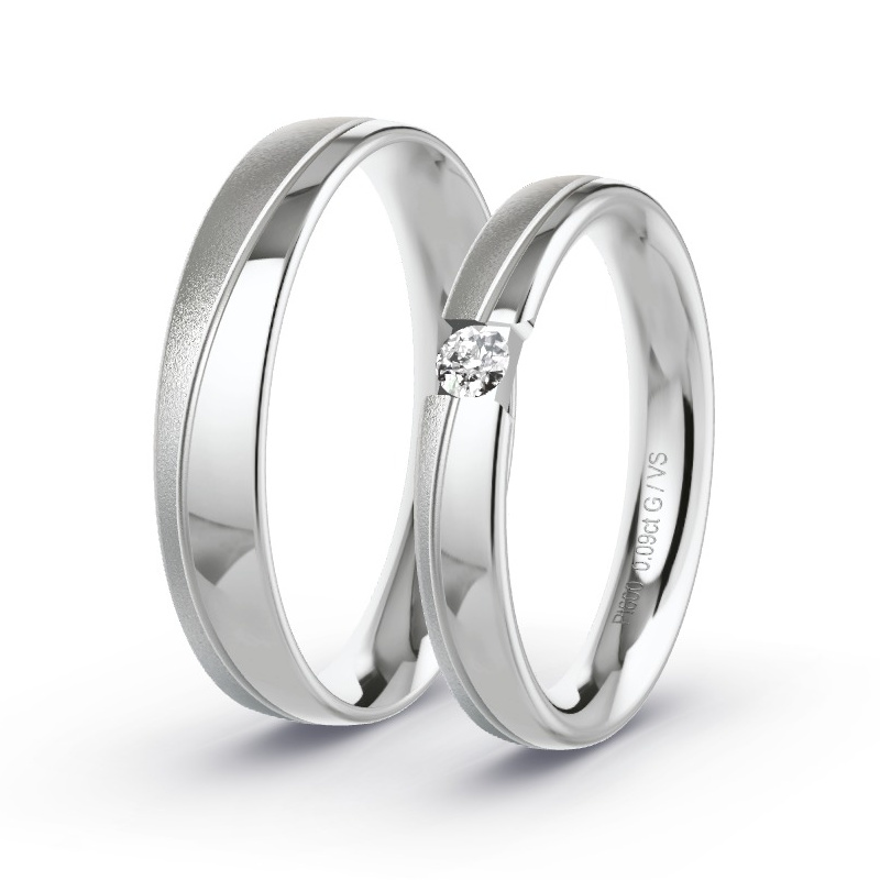 Alianzas Platino - 0.09 kt Diamantes - Modelo N°1751 Alianzas Platino - 0.09 kt Diamantes - Modelo N°1751