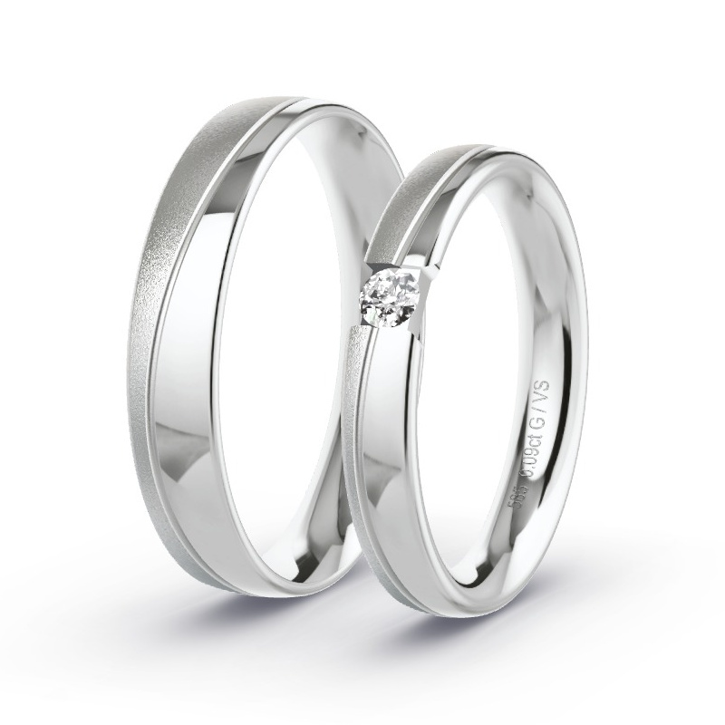 Alianzas Oro blanco - 0.09 kt Diamantes - Modelo N°1751 Alianzas Oro blanco - 0.09 kt Diamantes - Modelo N°1751