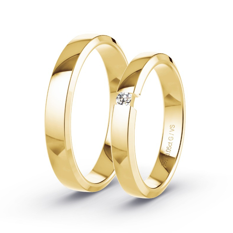 Alianzas Oro amarillo - 0.05 kt Diamantes - Modelo N°1752 Alianzas Oro amarillo - 0.05 kt Diamantes - Modelo N°1752