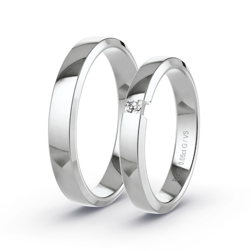 Alianzas Paladio - 0.05 kt Diamantes - Modelo N°1752 Alianzas Paladio - 0.05 kt Diamantes - Modelo N°1752