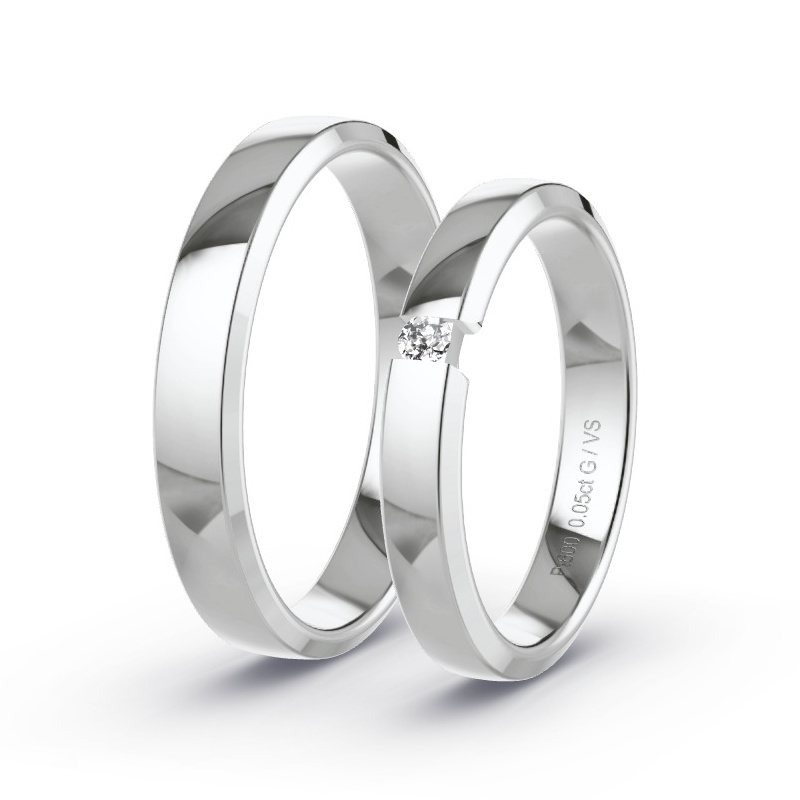Alianzas Platino - 0.05 kt Diamantes - Modelo N°1752 Alianzas Platino - 0.05 kt Diamantes - Modelo N°1752