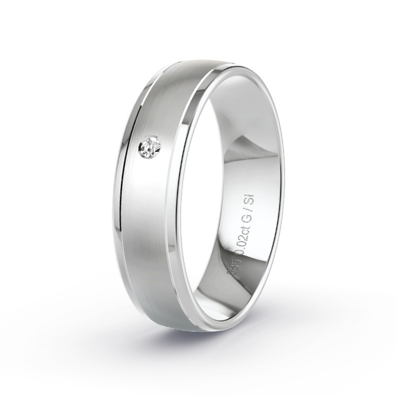 Alianza Oro blanco - 0.02 kt Diamantes - Modelo N°2167 Alianza Oro blanco - 0.02 kt Diamantes - Modelo N°2167