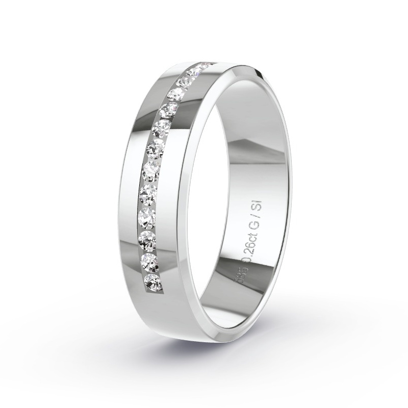 Alianza Oro blanco - 0.26 kt Diamantes - Modelo N°2170 Alianza Oro blanco - 0.26 kt Diamantes - Modelo N°2170