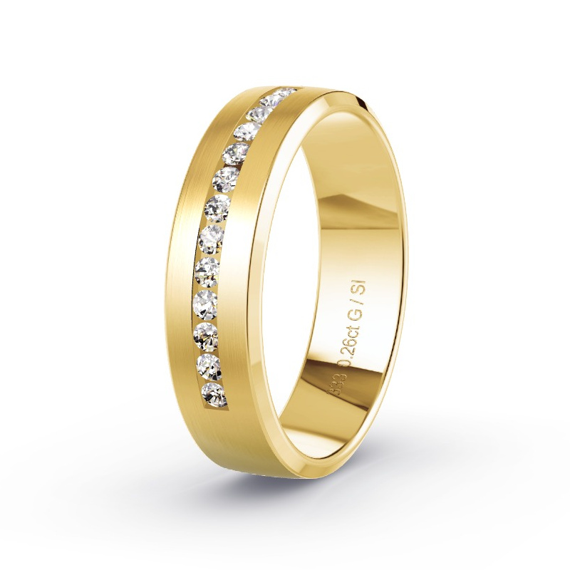 Alianza Oro amarillo - 0.26 kt Diamantes - Modelo N°2171 Alianza Oro amarillo - 0.26 kt Diamantes - Modelo N°2171