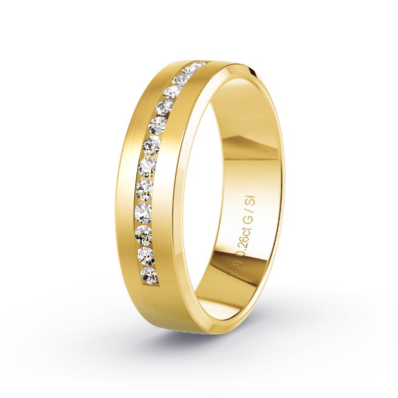 Alianza Oro amarillo - 0.26 kt Diamantes - Modelo N°2171 Alianza Oro amarillo - 0.26 kt Diamantes - Modelo N°2171