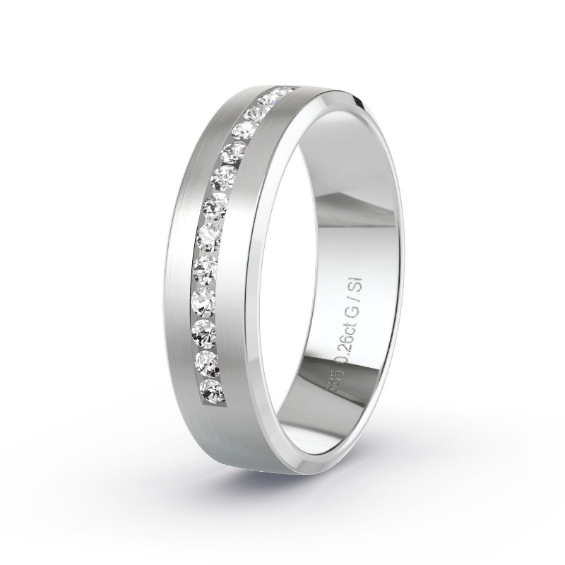 Alianza Oro blanco - 0.26 kt Diamantes - Modelo N°2171 Alianza Oro blanco - 0.26 kt Diamantes - Modelo N°2171
