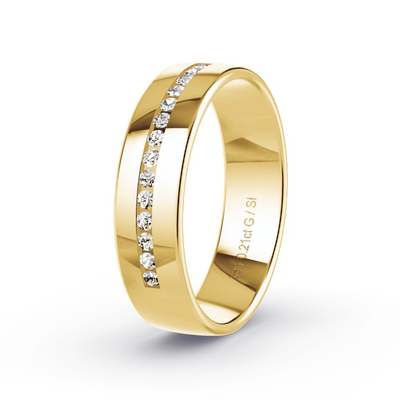 Alianza Oro amarillo - 0.21 kt Diamantes - Modelo N°2174 Alianza Oro amarillo - 0.21 kt Diamantes - Modelo N°2174