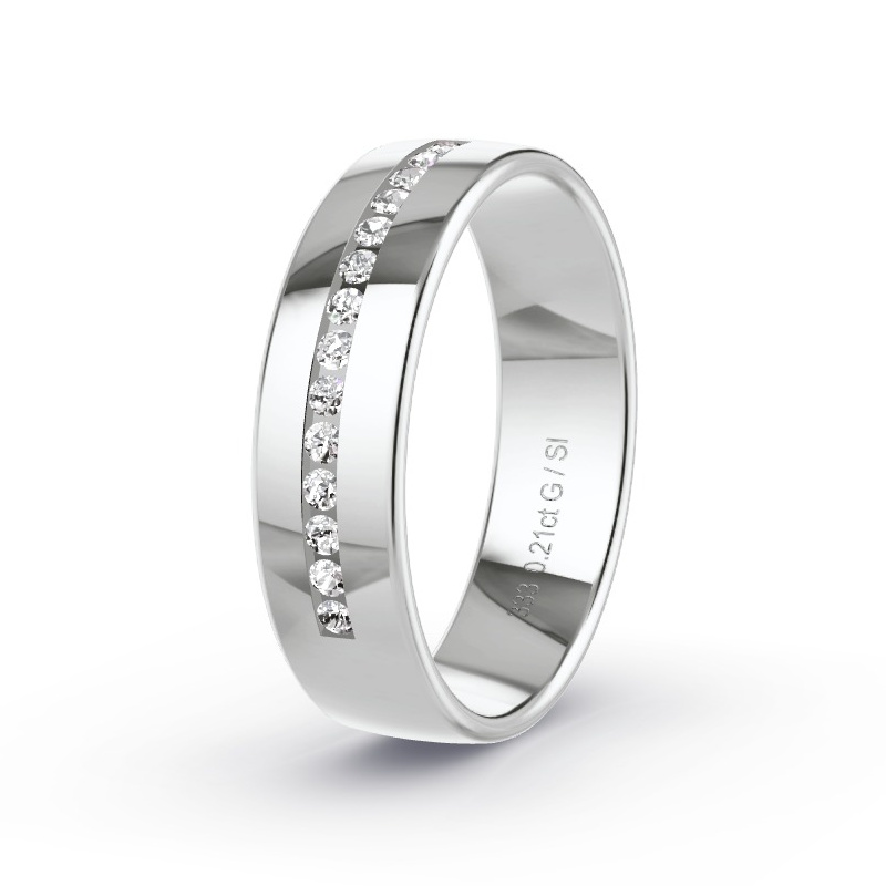 Alianza Oro blanco - 0.21 kt Diamantes - Modelo N°2174 Alianza Oro blanco - 0.21 kt Diamantes - Modelo N°2174