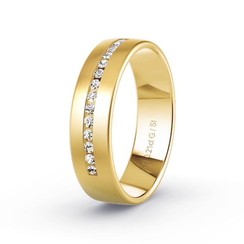 Alianza Oro amarillo - 0.21 kt Diamantes - Modelo N°2175 Alianza Oro amarillo - 0.21 kt Diamantes - Modelo N°2175