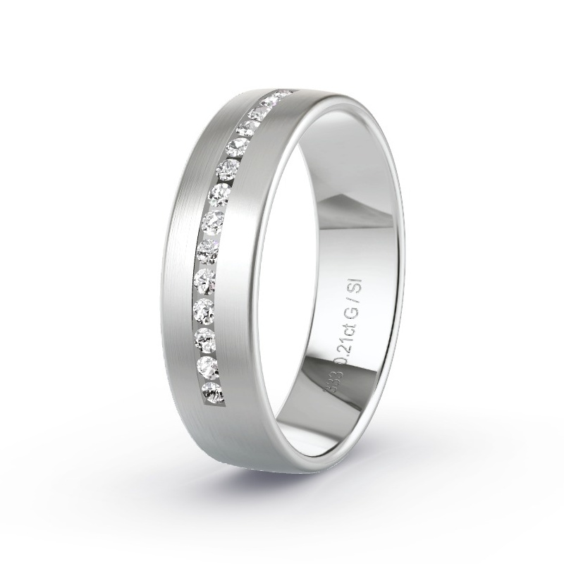 Alianza Oro blanco - 0.21 kt Diamantes - Modelo N°2175 Alianza Oro blanco - 0.21 kt Diamantes - Modelo N°2175
