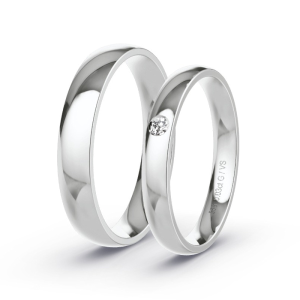 Alianzas Oro blanco - 0.03 kt Diamantes - Modelo N°1002