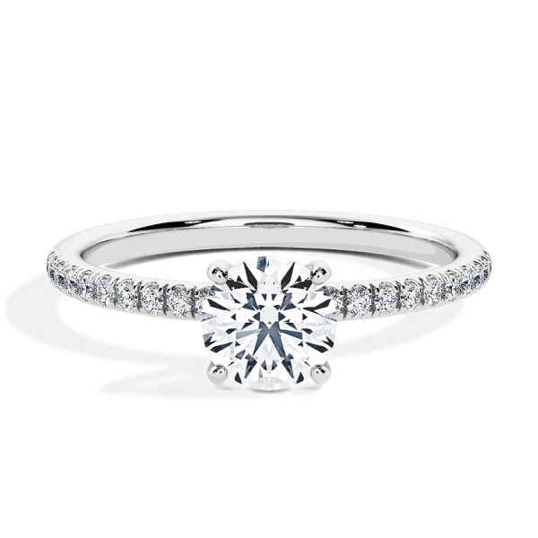 Anillo de compromiso Oro blanco - 0.35 kt Brillante - Modelo N°3013, Pavé