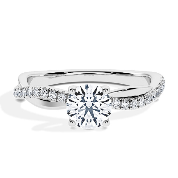 Anillo de compromiso Oro blanco - 0.60 kt Brillante - Modelo N°3016, Pavé