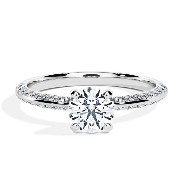 Anillo de compromiso Oro blanco - 0.70 kt Brillante - Modelo N°3021, Pavé
