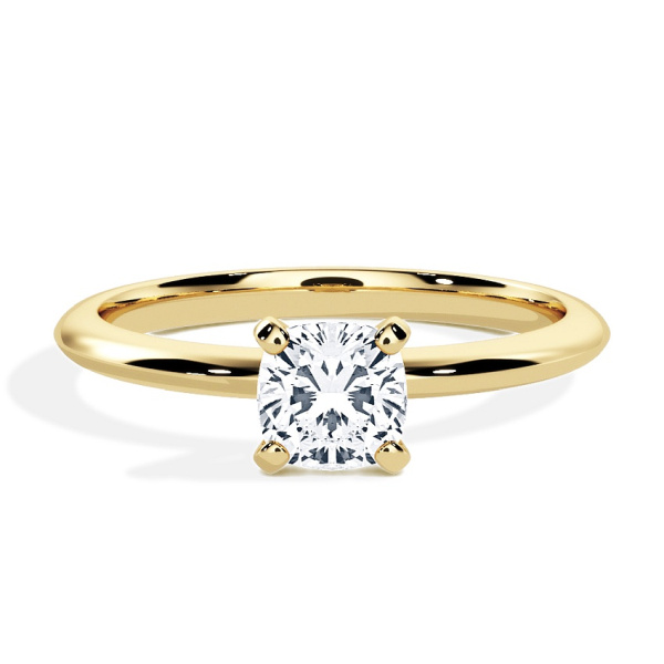 Anillo de compromiso Oro amarillo - 0.50 kt Cojín - Modelo N°3021, Solitario