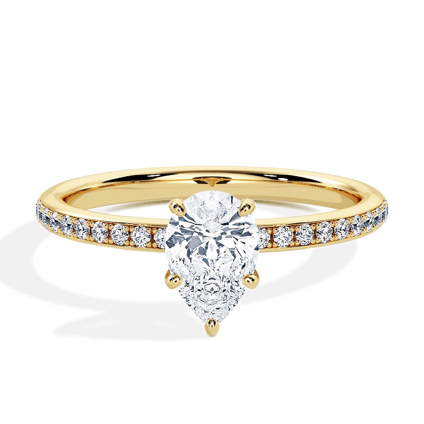 Anillo de compromiso Oro amarillo - 0.50 kt Pera - Modelo N°3013, Pavé Anillo de compromiso Oro amarillo - 0.50 kt Pera - Modelo N°3013, Pavé
