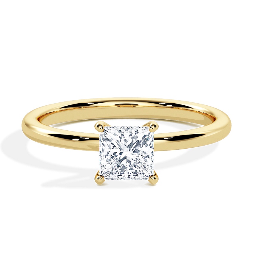 Anillo de compromiso Oro amarillo - 0.30 kt Princesa - Modelo N°3013, Solitario Anillo de compromiso Oro amarillo - 0.30 kt Princesa - Modelo N°3013, Solitario