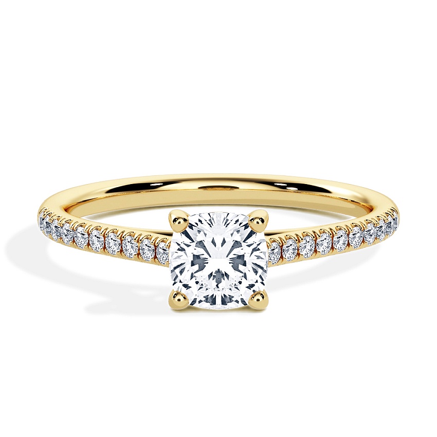 Anillo de compromiso Oro amarillo - 0.70 kt Cojín - Modelo N°3015, Pavé Anillo de compromiso Oro amarillo - 0.70 kt Cojín - Modelo N°3015, Pavé