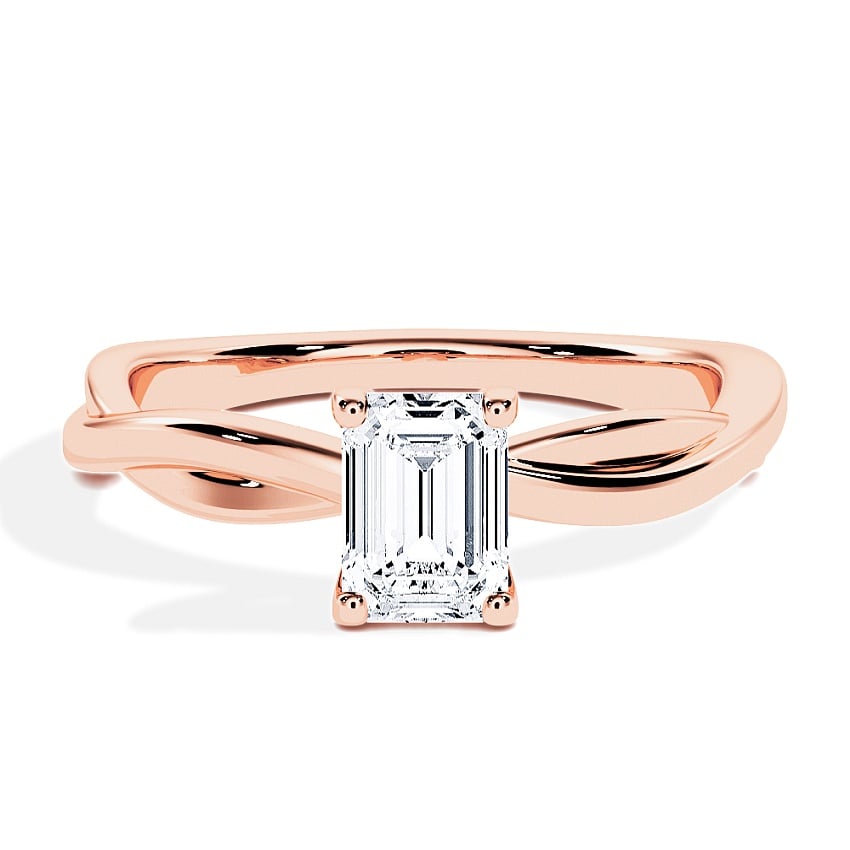 Anillo de compromiso Oro rosa - 0.30 kt Esmeralda - Modelo N°3016, Solitario