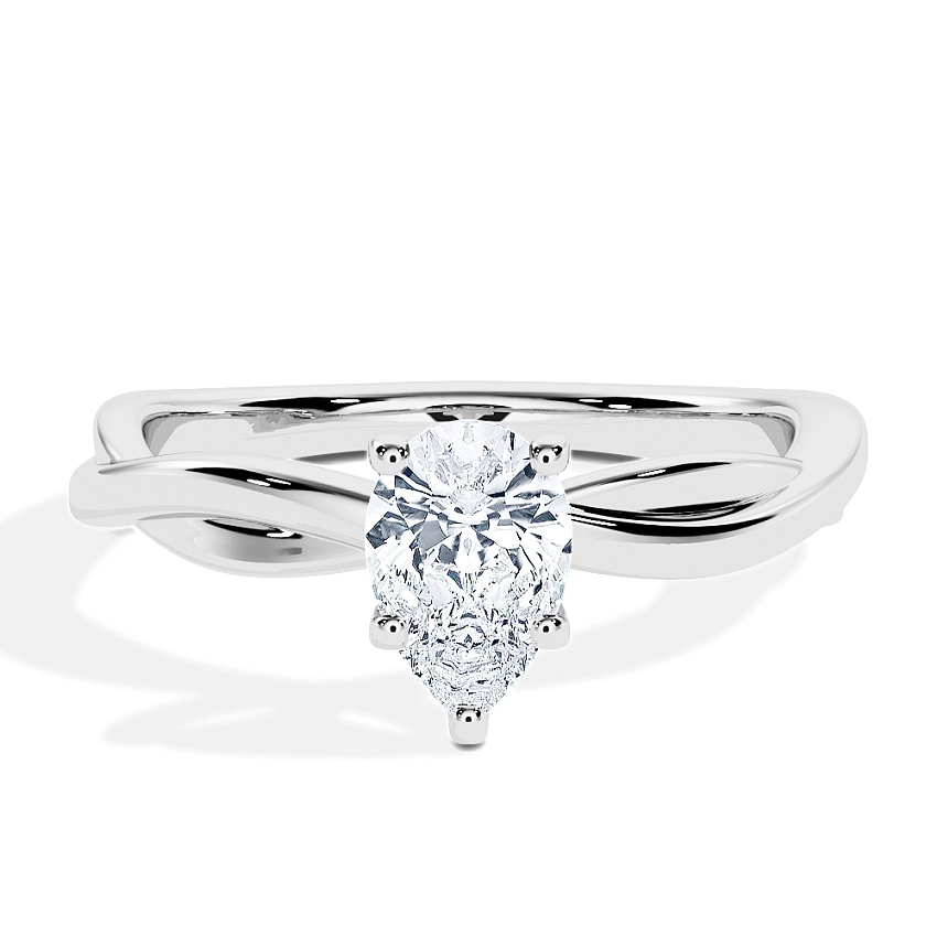 Anillo de compromiso Oro blanco - 0.30 kt Pera - Modelo N°3016, Solitario