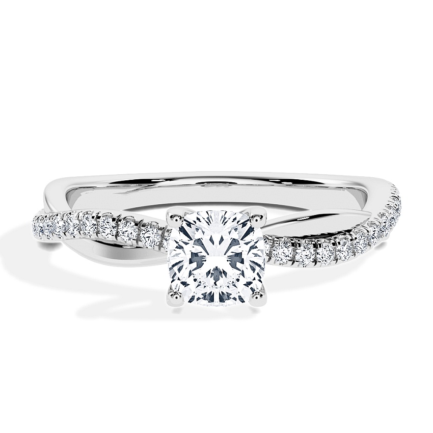 Anillo de compromiso Oro blanco - 0.80 kt Cojín - Modelo N°3016, Pavé Anillo de compromiso Oro blanco - 0.80 kt Cojín - Modelo N°3016, Pavé