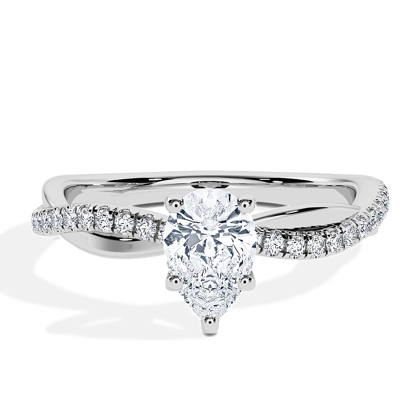 Anillo de compromiso Platino - 0.60 kt Pera - Modelo N°3016, Pavé Anillo de compromiso Platino - 0.60 kt Pera - Modelo N°3016, Pavé
