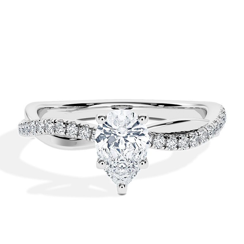 Anillo de compromiso Oro blanco - 0.60 kt Pera - Modelo N°3016, Pavé Anillo de compromiso Oro blanco - 0.60 kt Pera - Modelo N°3016, Pavé