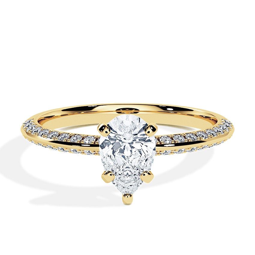 Anillo de compromiso Oro amarillo - 0.70 kt Pera - Modelo N°3021, Pavé Anillo de compromiso Oro amarillo - 0.70 kt Pera - Modelo N°3021, Pavé