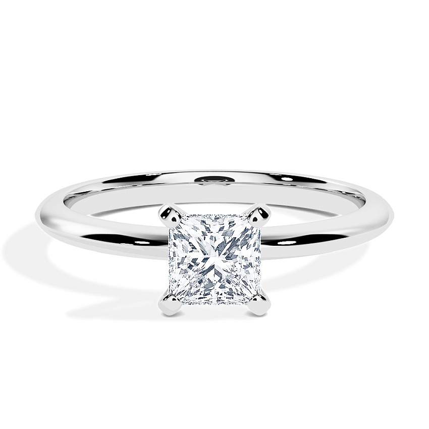 Anillo de compromiso Oro blanco - 0.30 kt Princesa - Modelo N°3021, Solitario Anillo de compromiso Oro blanco - 0.30 kt Princesa - Modelo N°3021, Solitario