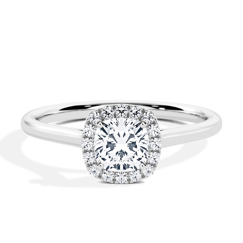 Anillo de compromiso Oro blanco - 0.64 kt Cojín - Modelo N°3409, Halo Anillo de compromiso Oro blanco - 0.64 kt Cojín - Modelo N°3409, Halo