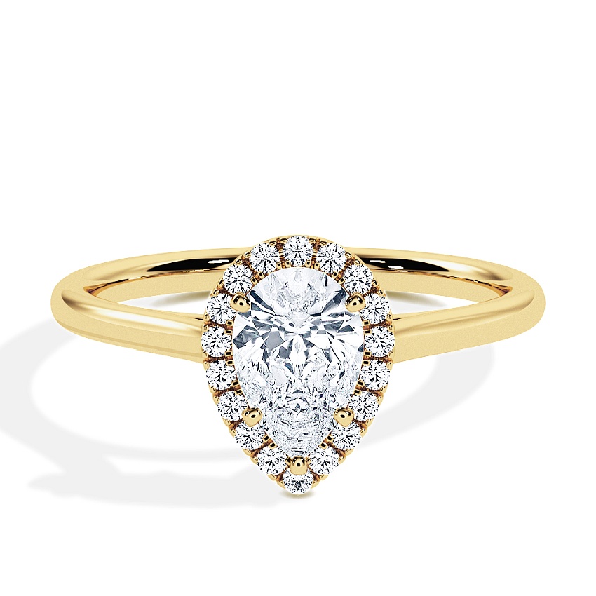 Anillo de compromiso Oro amarillo - 0.42 kt Pera - Modelo N°3409, Halo Anillo de compromiso Oro amarillo - 0.42 kt Pera - Modelo N°3409, Halo